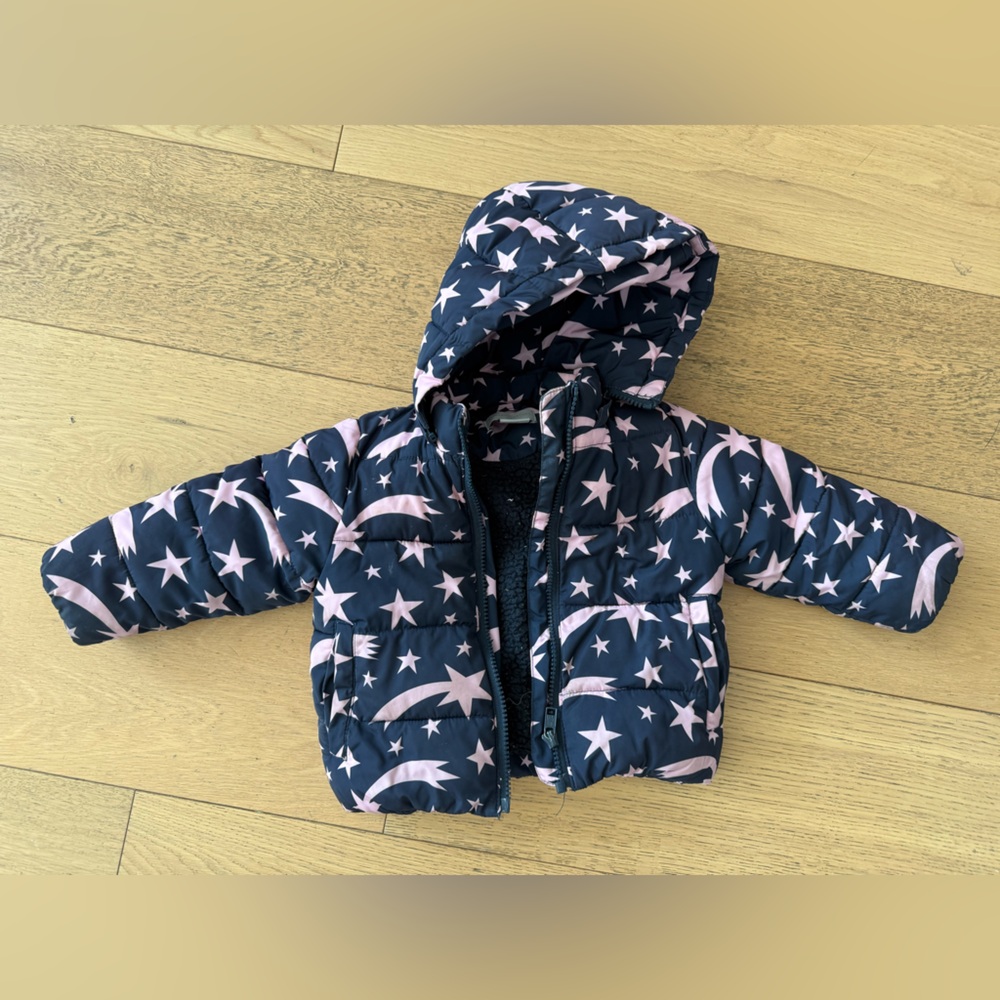 Stella McCartney Kids Navy Jacket with Pink Stars